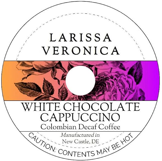 White Chocolate Cappuccino Colombian Decaf Coffee (Single Serve K-Cup Pods) (Gourmet, Naturally Flavored, Whole Coffee Beans) (12 pods, ZIN: 578108)