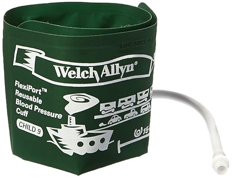 Welch Allyn REUSE-09-1SC FlexiPort Reuseable One Piece Cuffs, Child One-Tube Cuff, Size 9