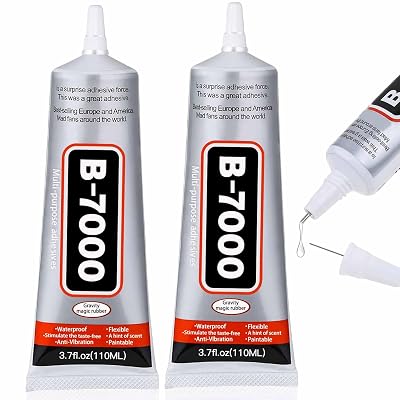 B7000 Glue 2PCS 110ml3.7oz, Clear Craft Glue for Jewelry, B7000 Adhesive for Rhinestone Bead, Super Glue with Precision Tips for Cloth Shoe Fabric Cell Phone Screen Repair Metal Stone Nail Art