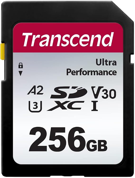 Transcend SD Card 256 GB UHS-I U3 V30 A2 Compatible Ultra Performance Maximum Transfer Rate 160 MB/s Free Data Recovery Software Available TS256GSDC340S-E