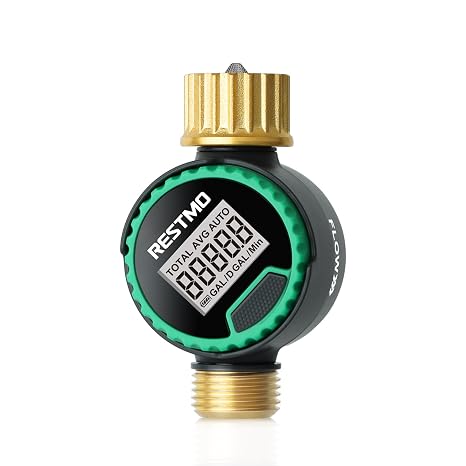 RESTMO 360 Rotatable Water Flow Meter, Brass Inlet & Outlet Water Meter