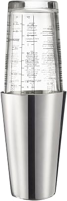Westmark Boston Shaker Boogie - Cocktail Shaker with Scale, Professional Cocktail Mixer, Bar Accessories, Includes Recipes for Mixing Margarita and More - Stainless Steel, 350ml