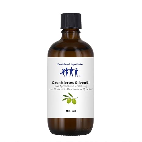 Ozonised Olive Oil 100 ml Pharmacy Production with Olive Oil in Organic Demeter Quality Cold Pressed for Skin