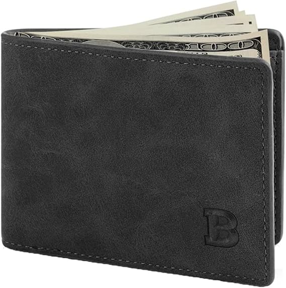 Wallet for Men, Bifold Slim Minimalist Front Pocket Rfid Blocking Leather Mens Wallets,Thin Wallet for Men