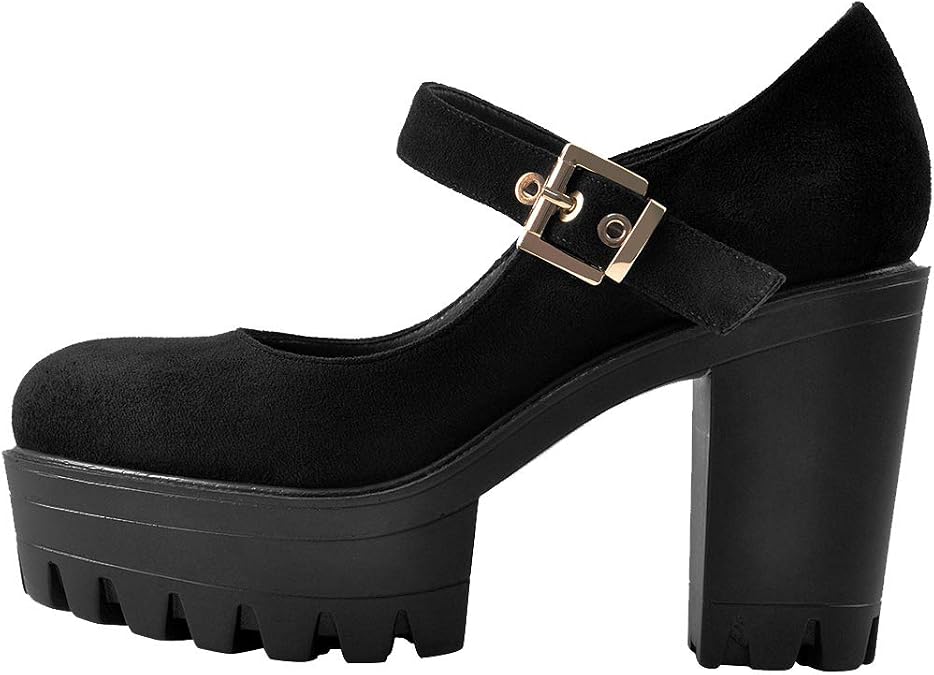 MissHeel Women Mary Jane Shoes Platform Chunky Heel