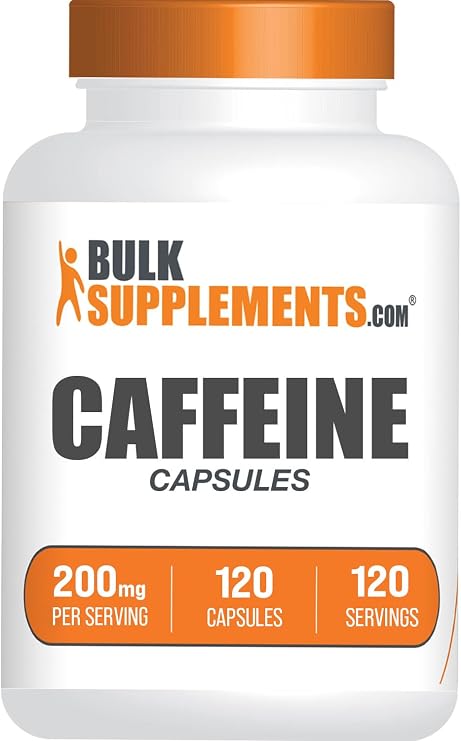 Caffeine 200mg Capsules - Supplement for Energy Boost, Caffeine Pills 200mg - Gluten Free, 1 Capsule per Serving, 120 Count (Pack of 1)