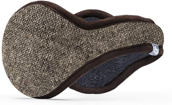 180s Men's American Wool Behind-the-Head Ear Warmer (Brown Tweed)