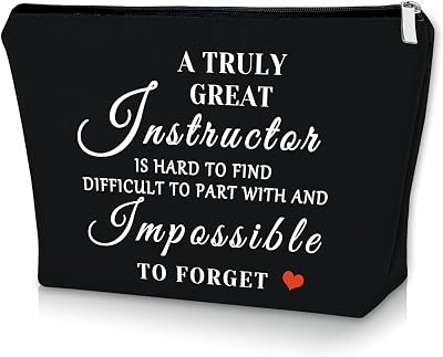 Black Makeup Bag - Clinical Instructor Appreciation Gifts, Cosmetic Bag for Women, Travel Pouch