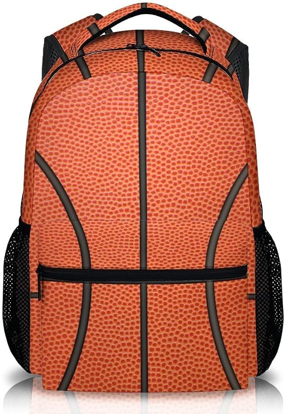 Basketball Backpack for Girls & Boys, 17 Inch Basketballs Print Backpacks for School, Cute Lightweight Bookbag for Kids