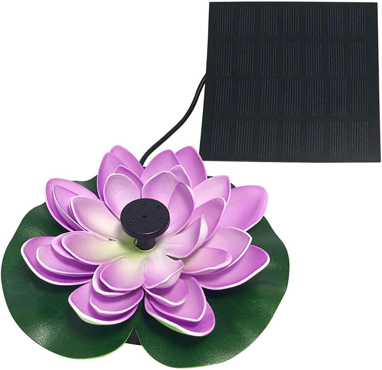 Solar Powered Water Fountain, Pond spitters for Small Ponds, Fish Pond Water Circulation Outlet Landscaping, Resin Material, for Garden, Fish Tank, Pool, Pond DecorPurple