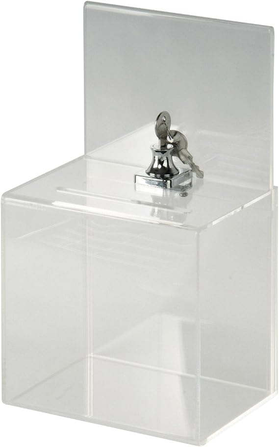 Buddy Products Small Acrylic Locking Collection Box, 4.7 x 11 x 6.3 Inches (SASB-0)
