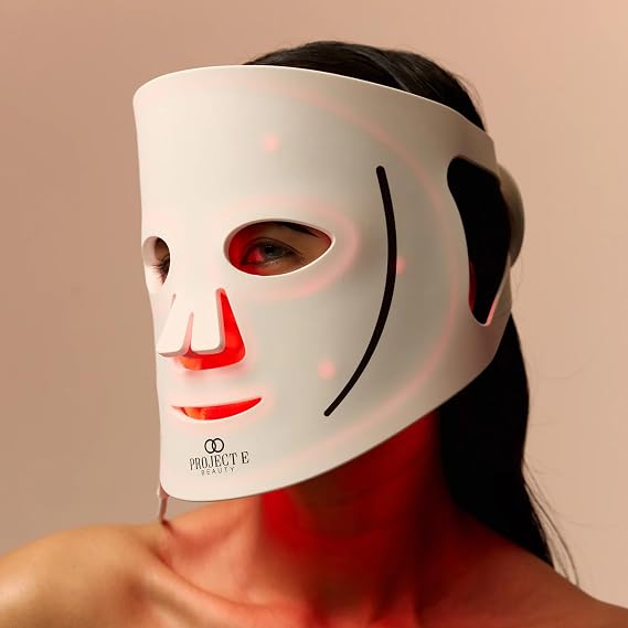 Project E Beauty LumaLux Face | Pro LED Light Therapy Mask 800 LEDs | 7 + 2 Colors 460nm ~1072nm | Red + Infrared + Deep Infrared High Power LED Face Mask (Lumalux Face)