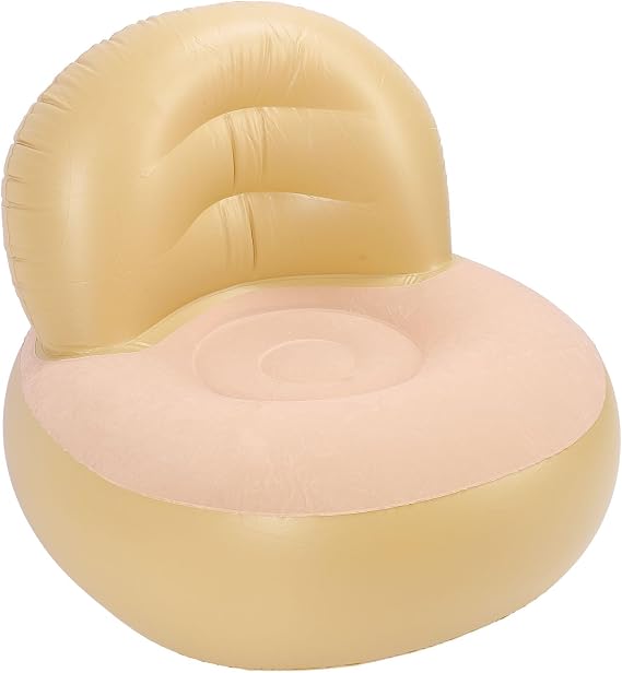 Inflatable Sofa Couch, Camping Inflatable Couch Air Couch with Pump, Portable Inflatable Chair Air Mattress Blow Up Couch Lounger for Outdoor Indoor Home (Champagne)