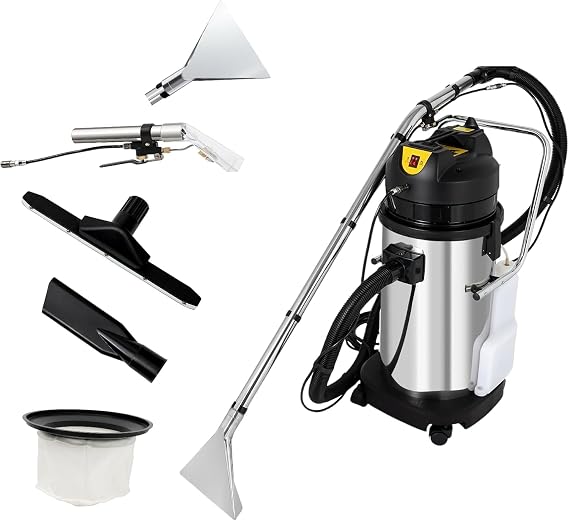 Commercial Carpet Cleaning Machine, 1000W 110V 40L/11Gal Professional Commercial 3 in 1 Carpet Spraying Floor Brush Cleaner Extractor Vacuum Washing Machine Portable (2 packages)