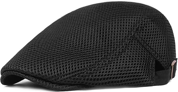 XYIYI Men's Breathable Mesh Newsboy Cap Summer Beret Ivy Cap Driving Cabbie Flat Hat