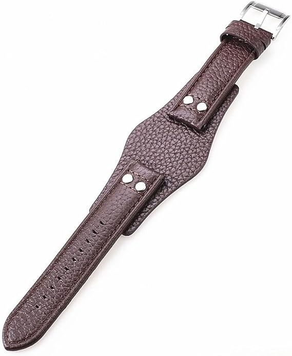 LUGEMA 22mm Black Brown Genuine Mens Leather Watch Strap Compatible for Fossil CH2564 CH2565 CH2565 CH2891CH3051 Wristband Tray Watch Band Bracelet Strap