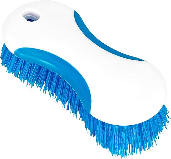 6.3" Multi Purpose Heavy Duty Scrub Brush with Non-Slip TPR, Cleaning Brush with Stiff Bristles for Tile Floors,Walls, Carpet, Tubs,Sink ,Blue