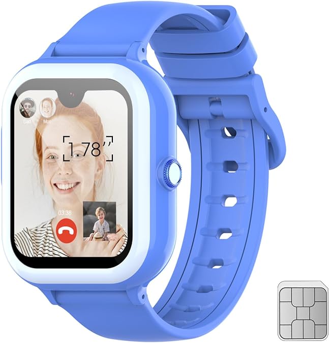 wonlex Kids Smart Watches 1.78" AMOLED Screen GPS Smartwatches with Whatsapp Video Calling Message SOS Camera for Boys Girls Aged 4-15
