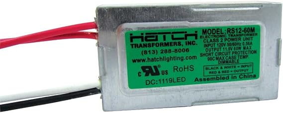 60 Watt Max. - LED Driver - Dimmable - 120 Input Voltage - 12 Output Voltage - Hatch RS12-60M-LED