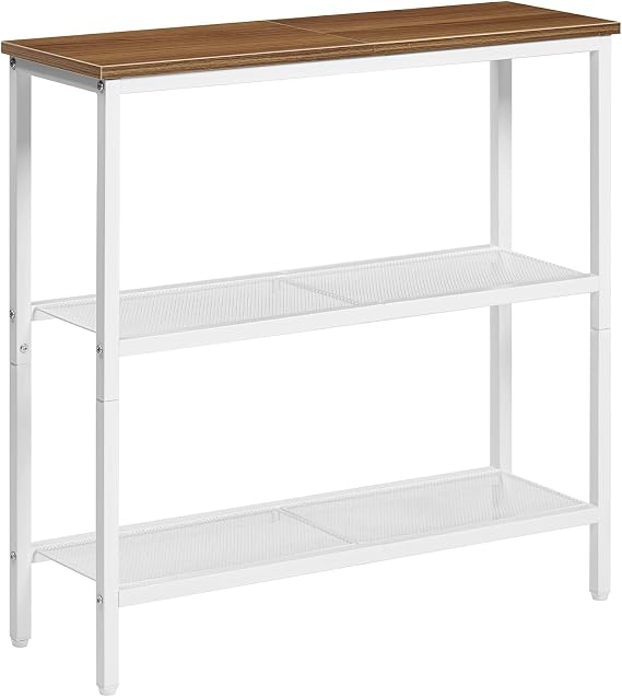 HOOBRO 29.5" Narrow Console Table, 3 Tier Entryway Table, Thin Sofa Table