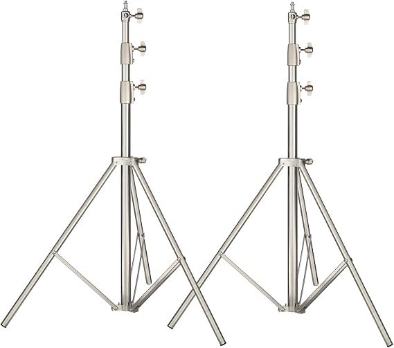 AMBITFUL 280cm 9FT Studio Lighting Photo Studio Stainless Steel Light Stand for HTC Vive VR, Video, Portrait, and Product Photography (2PCS)