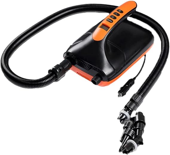 ZUP 12V Electric Dropstitch Portable Pump with Digital Pressure Gauge, Hose and Adaptor for iSUPs, Towables, Floating Deck Mats, Rafts and Water Inflatables