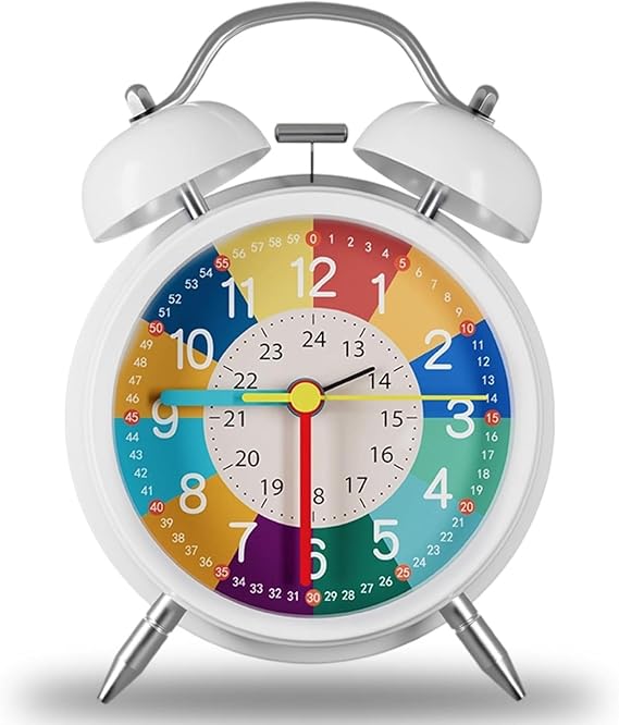 Valkyrie Eğitici Çocuk Alarm Saati | Renkli Öğretici Saat 12/24 Sistem Sessiz Mekanizma Kolay Okuma