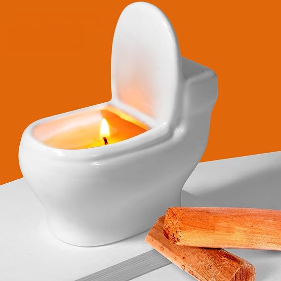 Toilet Shaped Scented Candles,Funny Gag Gift for Women & Men,Sandalwood Fragrance Aromatherapy Candle is 6 Ounces, Burns for Over 42 Hours,Unique Candles for White Elephant Party,Birthday Prank