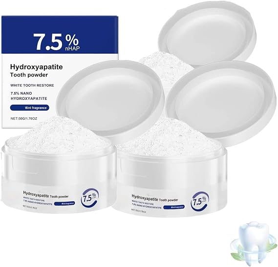 Hydroxyapatite Tooth Powder for Whitening and Enamel Repair,7.5% Nano Microcrystalline Hydroxyapatite Powder,Teeth Whitening Powders,Deep Cleaning Teeth Care,Protects Gums,Freshens Breath (3)