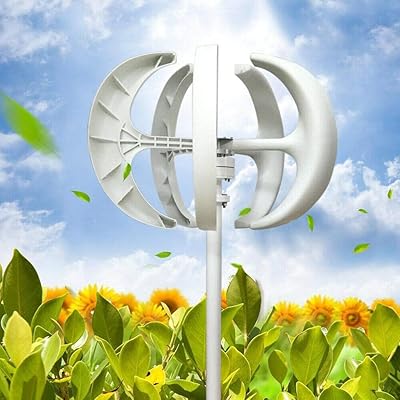 Efficient 400W 600W 800W 1000W 1200W Vertical Wind Turbine Generator Kit, 12V 24V Lantern Vertical Wind Turbine Kit 5 Blade with Controller for Home,24V-1200W