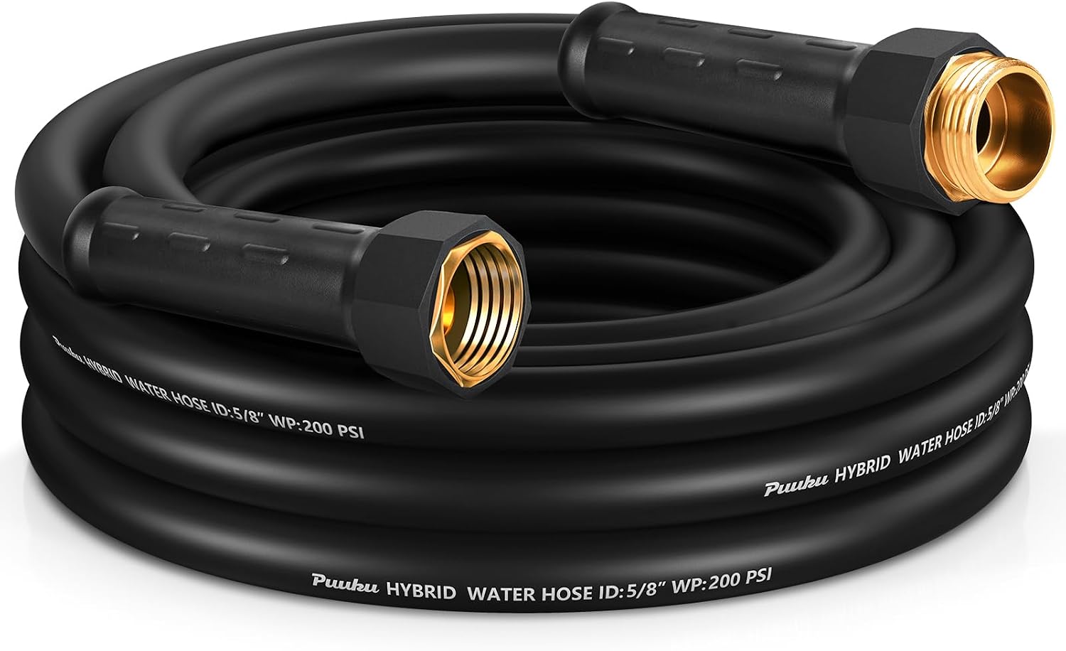 Short Garden Hose 15ft x 58, NON-EXPANDABLE Heavy Duty Premium Flexible Water Hose, No Kink, Leakproof, Lightweight Hybrid Hose with Male to Female Fittings for Household、Backyard