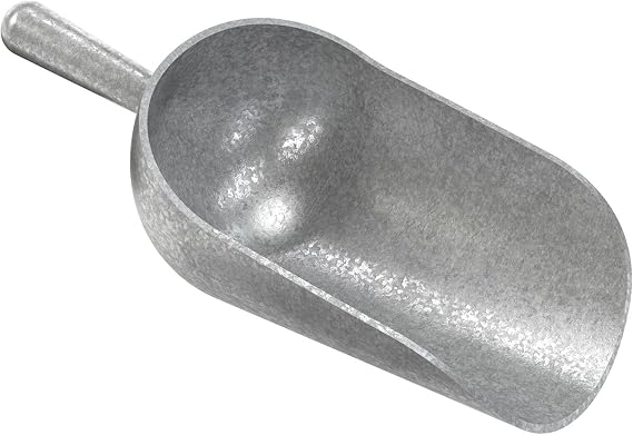 Bon Slump/Stucco Scoop Heavy Duty Cast Aluminum 1 Quart Concrete, Mortar, and Stucco Mixing Scoop with Rounded Mouth for Easy Pouring and Durable Professional Masonry Use