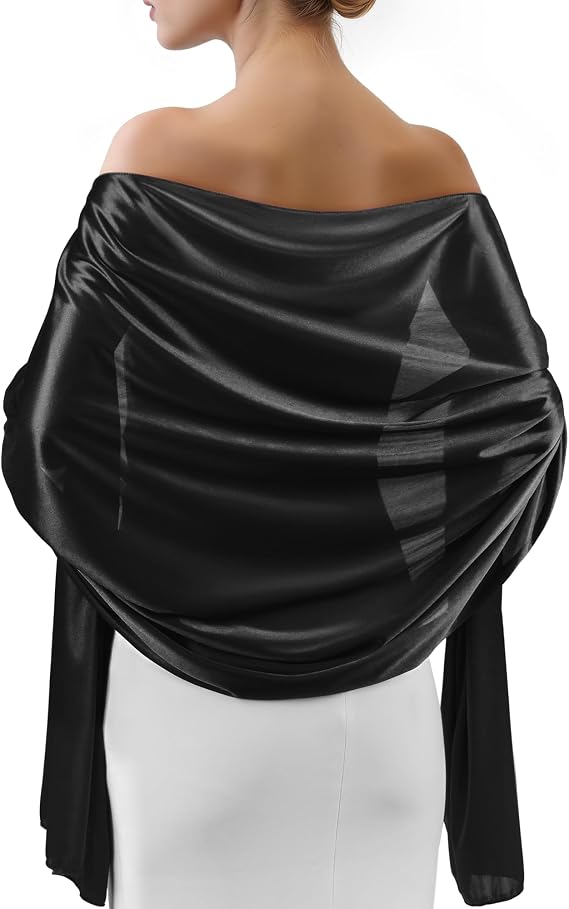 Sofier Satin Shawl Wraps for Women Evening Dresses Wedding Bridal Party Silky Scarf Formal Cover Up Bridesmaid Gifts