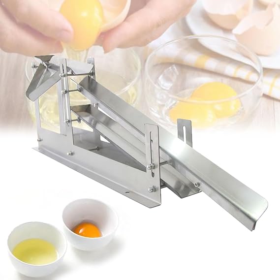 Chicken Yolk Protein Separator, 2mm Thickness 304 Stainless Steel Separation Machine, 500-800 Pcs/H Output Commercial Egg Liquid Filter, Adjustable Height, for Restaurant, Canteen, Cake Shop, Home
