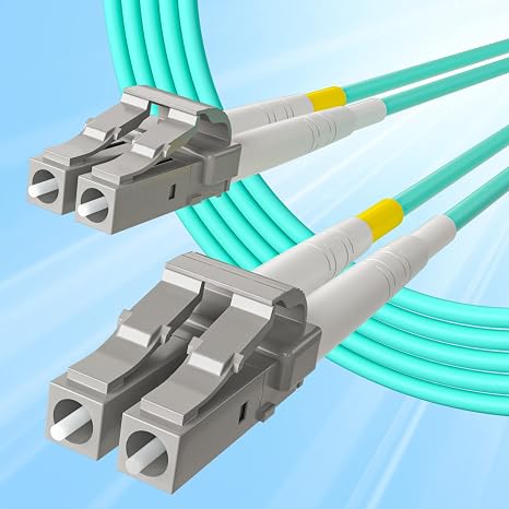 10Gtek Fiber Patch Cable - LC to LC OM3 10Gb/Gigabit Multi-Mode Jumper Duplex 50/125m LSZH Fiber Optic Cord for SFP Transceiver, Aqua, 10-Meter(32.8ft), 4-Pack