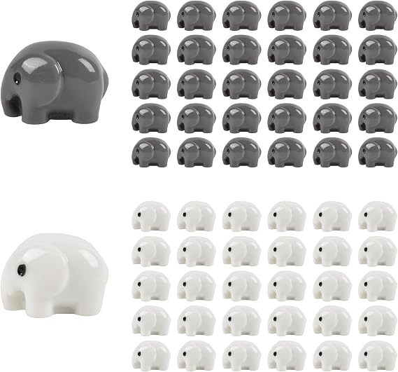Miniature Elephants 60PCS Mini Elephants Figures Fairy Garden Elephant Resin Elephants Figurine Moss Landscape Decoration DIY Craft Home Decor