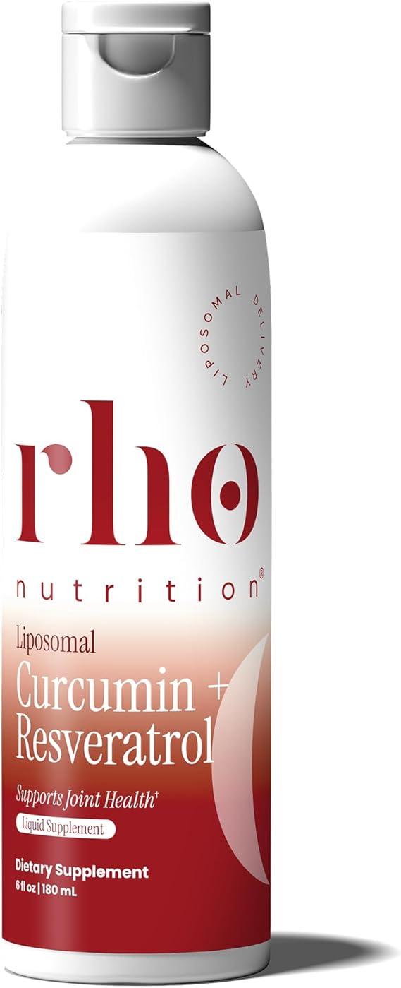 Rho Nutrition Liposomal Curcumin + Resveratrol (1 Pack) Ultra High Absorption Liquid Curcumin Supplement Promotes Joint Comfort, Mobility, Cellular Health and Overall Well-Being