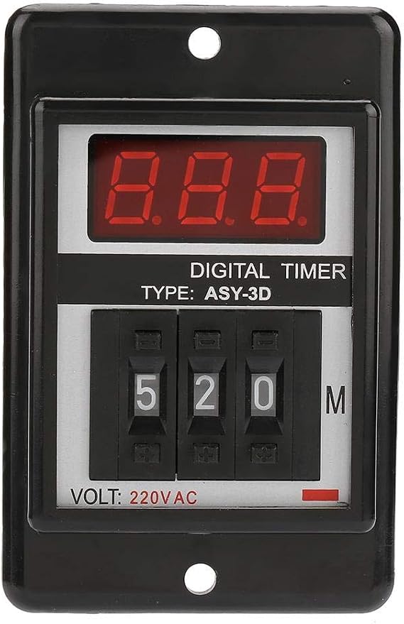 Timer Relay 8 Pins Delay Time Relay Timer Module Delay On Timer Relay,AC 220V Digital Display Time Relay 0-199 Minutes 8 Pins ASY-3D
