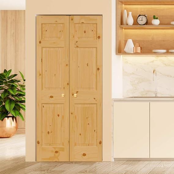 Kimberly Bay 3-Panel Colonial Knotty Pine Unfinished Door Slab (18x80)