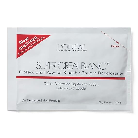 L'Oreal Technique Super Oreal Blanc Hair Lightener - Off-the-Scalp Bleaching Powder, No Drip, Creamy Formula, 1.13 Oz