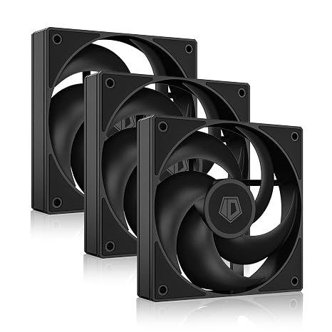 ID-COOLING AS-120-K Trio 120mm PWM Case Fans 3-Pack, Low Noise