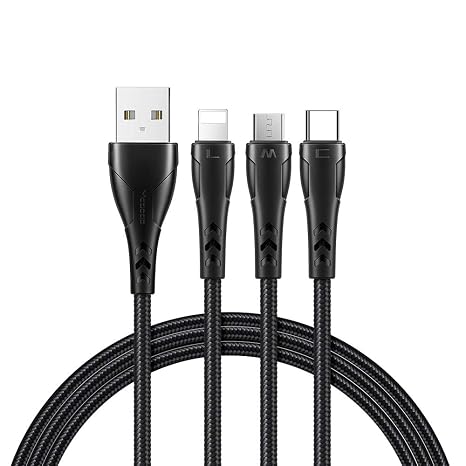 mcdodo CA-6960 3in1 Lightning-Micro-Type-C Charging Cable 3A 1.2m Black