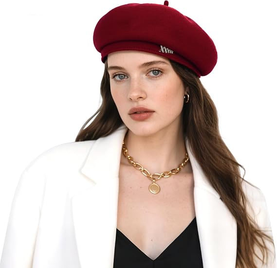 Women French Wool Berets,Winter Hats Fashion Solid Color Ladies Beret Caps