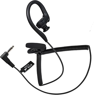 HYS 3.5mm Wired Single Earpiece for Listening Only, Tactical Earbud, Law EnforcementBodyguardSecurity Ear Piece Kit, Lightweight Comfort Fit & Tangle-Free Cord for School Police Office