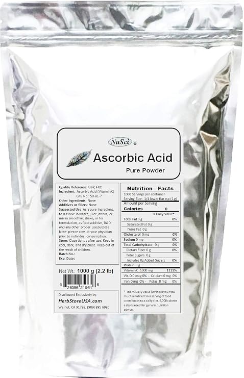 Ascorbic Acid Nutrition Pure Powder 1000g 2.2Lb