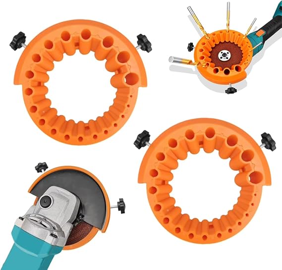 Upgraded Circular Drill Bit Sharpener for 4-1/2in and 5in Angle Grinder(115mm/125mm), 2-13mm Bits Drill Sharpener, Tightness Afilador De Brocas, Angle Grinder Drill Bit Sharpener (Orange 2pcs)