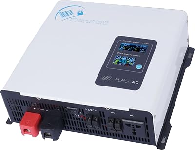 2300W Hybrid Pure Sine Wave Power Inverter with 60A MPPT Solar Charger - DC 12V 24V 48V to AC 110V/220V, for Home Backup, RV,Solar, Off-Grid,12v to 110v