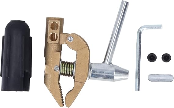 Garosa Welding Ground Clamp, 800 Amp Heavy Duty, Brass, 32mm Opening, with Rubber Sleeve, for Mig Stick Welder Machines