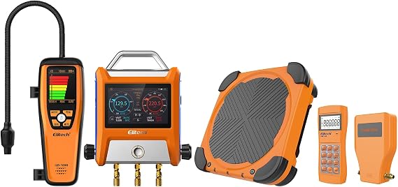 Elitech ProConnect HVAC Elite Bundle: EMG-20V Intelligent Digital Manifold Gauge + LMC-310A Wireless Refrigerant Scale + ILD-100H Heated Diode Leak Detector