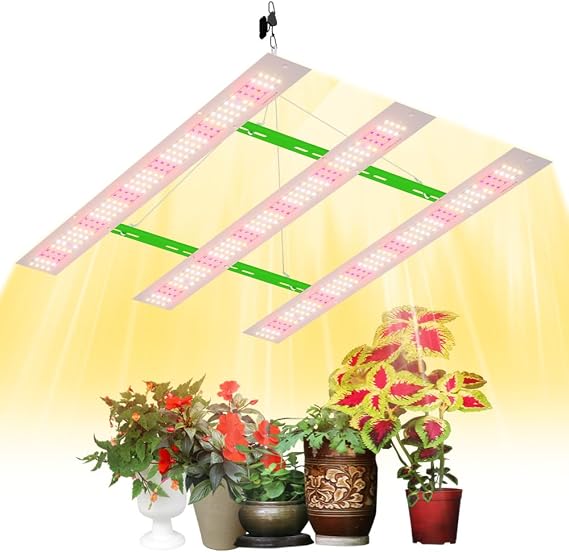 600Watts Equivalent LED Grow Light 2FT Sunlight Full Spectrum Plant Light 3Heads Super Bright Indoor Greenhouse Hydroponics Lamps 100-277V Gardening Sapling Fruit Pot Culture Growth Box Fill Lighting
